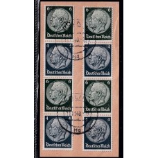 ALEMANIA 1934 ESTAMPILLAS SE-TENANT ZUSAMMENDRUCKE USADAS QUE SON MUCHO MAS RARAS MI S 216 y 218 EN FRAGMENTO 30 €